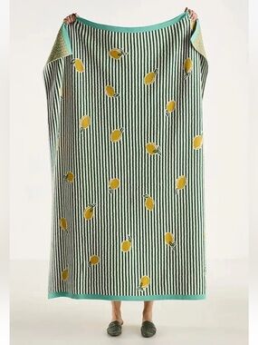 Anthropologie sonnie icon lemon Striped Throw